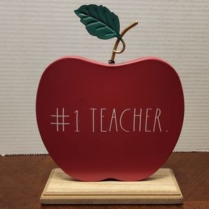 Rae Dunn #1 TEACHER Apple Desk/Shelf Sign